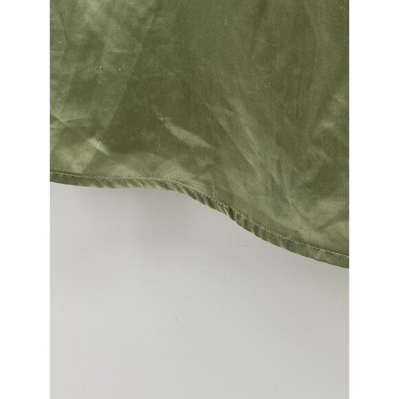 AW. BRIDAL Women's Green Satin Button-Up Short Lace Sleeve Pajama Top SZ M - Picture 8 of 11